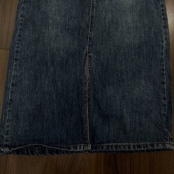 Dark Blue Denim Midi Skirt - Picture 4 of 4